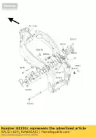 921511629, Kawasaki, vis, à bride, 10x234 zx600-j1 kawasaki zx 600 2000 2001 2002, Nouveau