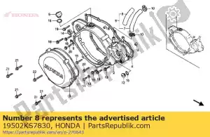Honda 19502KS7830 tuyau, garde d'eau - La partie au fond