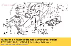 plaat, r. Fr. Tank van Honda, met onderdeel nummer 17521HP1A00, bestel je hier online: