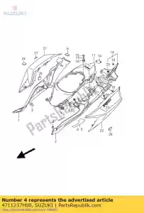 suzuki 4711237H00 tape, frame inham - Onderkant