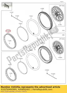 kawasaki 410250400WA 01 rim,fr,21x1.60,silver - Bottom side