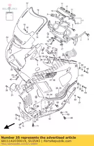 suzuki 6811142030019 emblema - Lado inferior