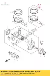 Aqui você pode pedir o kit de pistão em Suzuki , com o número da peça 1211049820: