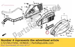 Ici, vous pouvez commander le conduit d'air/c auprès de Honda , avec le numéro de pièce 17215K27V00: