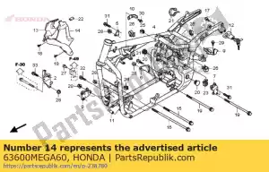 Honda 63600MEGA60 couvercle, côté gauche - La partie au fond