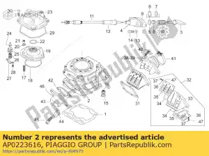 Piaggio Group AP0223616 cylinder - Bottom side