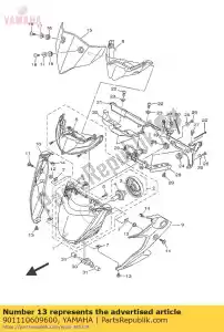 yamaha 901110609600 perno, hex. botón de enchufe - Lado inferior