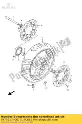 Ici, vous pouvez commander le entretoise, essieu avant auprès de Suzuki , avec le numéro de pièce 5475117H00: