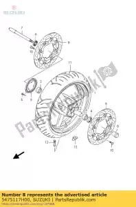 suzuki 5475117H00 entretoise, essieu avant - La partie au fond