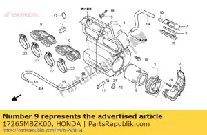 honda 17265MBZK00 tubo, l. collegamento del filtro dell'aria - Il fondo