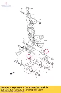 Suzuki 6261147H00 levier, coussin arrière - La partie au fond