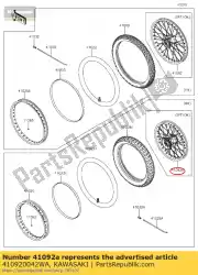 Here you can order the 01 wheel-sub assy,rr,silver from Kawasaki, with part number 410920042WA: