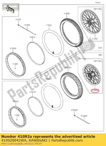 kawasaki 410920042WA 01 conjunto de sub-roda, rr, prata - Lado inferior