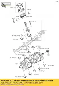 Kawasaki 921390299 bucha, # 1 e # 3 e # 5, preta - Lado inferior