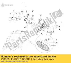 Piaggio Group 294385 reflektor - Dół