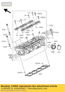 kawasaki 110040074 gasket-head zr750l7f - Bottom side