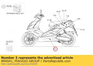 Piaggio Group 890041 lh underpanel dec. - Bottom side