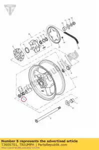 triumph T3600701 seal, oil, dc 28 47 7 - Bottom side