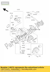 Kawasaki 140731651 conducto, filtro de aire - Lado inferior