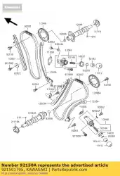 bout, dop, 6x20 van Kawasaki, met onderdeel nummer 921501795, bestel je hier online: