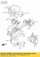 35009S011, Kawasaki, klamra przedniej szyby lv1000-a1h kawasaki klv 1000 2004 2005, Nowy