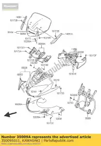 kawasaki 35009S011 klamra przedniej szyby lv1000-a1h - Dół