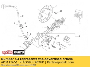 aprilia AP8113651 bremsbelagsatz - Unterseite