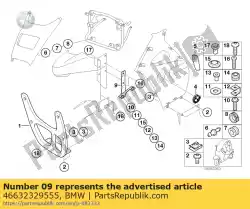 Here you can order the bracket, lateral trim panel, left from BMW, with part number 46632329555:
