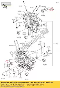 kawasaki 140140024 posição da placa vn900b6f - Lado inferior