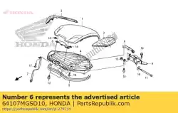 Here you can order the plate, lid lock from Honda, with part number 64107MGSD10: