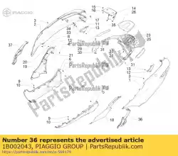 Tutaj możesz zamówić zamykanie lewego spojlera od Piaggio Group , z numerem części 1B002043: