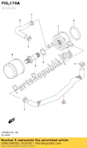 Suzuki 1646148G00 tubo flessibile, radiatore olio - Il fondo