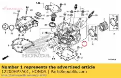 Aquí puede pedir culata, cilindro de Honda , con el número de pieza 12200HP7A01: