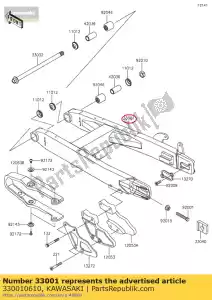 kawasaki 330010610 brazo-comp-swing kx85cef - Lado inferior