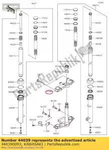 kawasaki 440390093 support-fourche supérieur klx110caf - La partie au fond