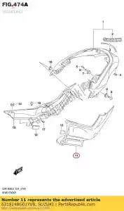 suzuki 6318148G01YVB cover, achterste fend - Onderkant