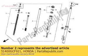 Honda 51400GCF921 tenedor conjunto, r fr o - Lado inferior