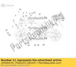 Aprilia 2H000535, Etiqueta lateral izquierda del panel lateral, OEM: Aprilia 2H000535