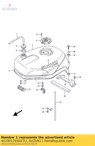 Suzuki 4410017ES01TU tanque de combustível - Lado inferior