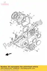 Ici, vous pouvez commander le joint, couvercle de carter 3 auprès de Yamaha , avec le numéro de pièce 3JP154620100: