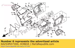 Honda 64253MZ7300 tapis b, capot - La partie au fond