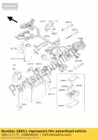 260111777, Kawasaki, wire-lead,battery(+) vn800-e1 kawasaki vn 800 2001 2002, New