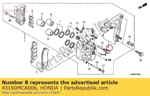 Honda 43190MCA006 soporte subconjunto., rr. - Lado inferior
