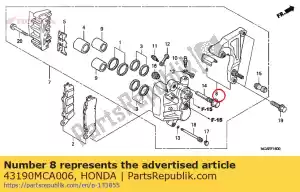 Honda 43190MCA006 beugel sub ass., rr. - Onderkant