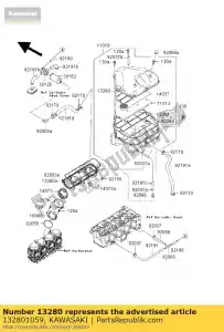 Kawasaki 132801059 titular, elemento - Lado inferior