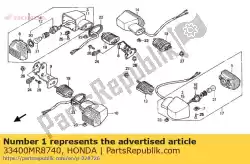 Aqui você pode pedir o winker assy., r. Fr em Honda , com o número da peça 33400MR8740: