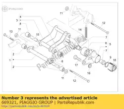 Here you can order the complete swinging arm on engine side from Piaggio Group, with part number 669321: