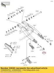 verstelketting, links kx450hgf van Kawasaki, met onderdeel nummer 330400050, bestel je hier online: