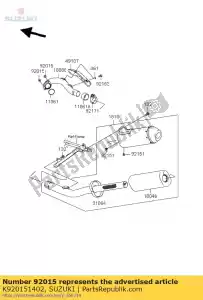 suzuki K920151402 nut,8mm - Bottom side