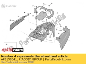 aprilia AP8158041 left side panel, grey - Bottom side